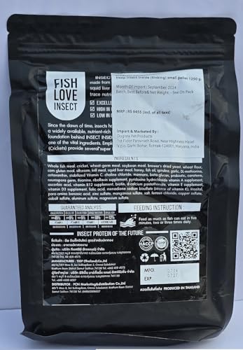 Image of Deep Insect Inside (Cricket) for High Protein Super Premium Gold Fish Formula for High Growth & Colour Enhancing Sinking Small Pellet 1.25 Kg
