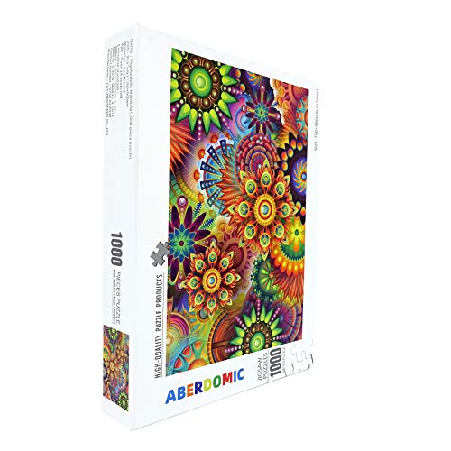 Aberdomic Puzzle 1000 Teile, Mandala Blumen Artsy Jigsaw Puzzles, Puzzle für Erwachsene Teenager Kinder ab 14 Jahr – Bild 8