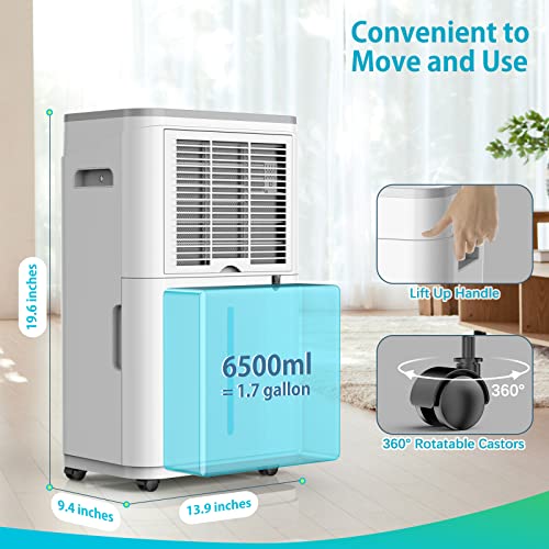 Image of Dehumidifier for Basement with Drain Hose 4500 Sq.Ft - 50 Pint 1.7 gal Tank
