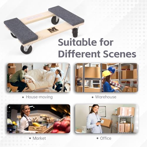 Maxworks 50856 1320 Lbs. Capacity 18 Inch X 12 Inch Hardwood Furniture Moving Dolly thumb #4