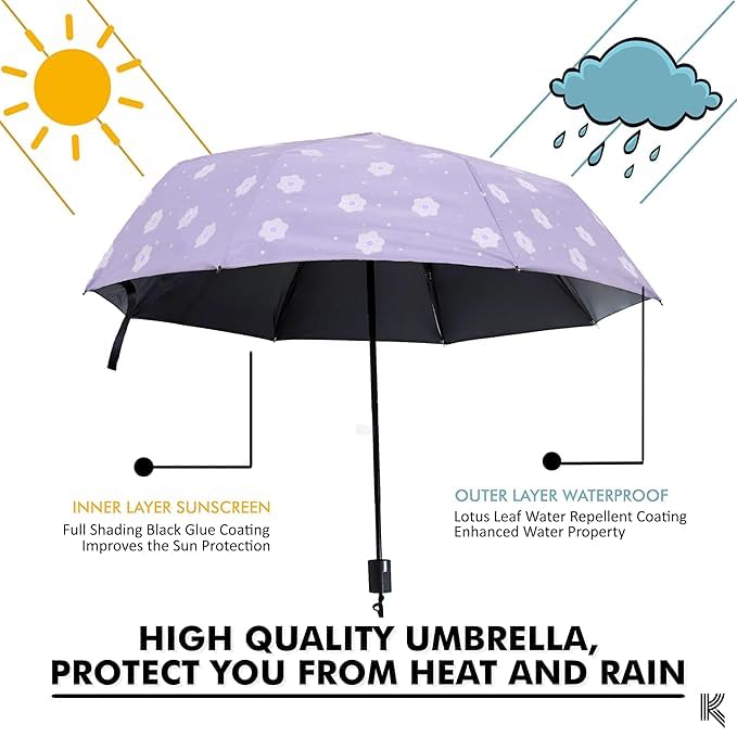 Image of Kraptick Printed Travel Umbrella for Rain, UV, Wind Proof, Water-Proof Umbrella for Men /Women /Boys /Girls /Kids (UMBR-02)