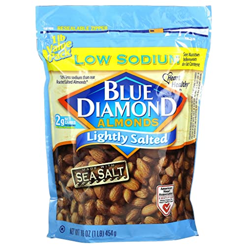 Blue Diamond Almonds Low Sodium Lightly Salted Snack Nuts, 16 Oz