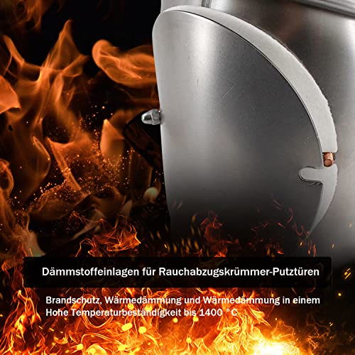 Beekeg 10 Stücke Flam Dichtung (Ofenrohr Dichtung),Flachdichtung,Dichtungen für Ofenrohr-klappen,Hitzebeständig bis 1400°C,Rohrdichtung zum Zuschneiden, Passend für Rohre mit Ø 120-150 mm (155 * 2mm)