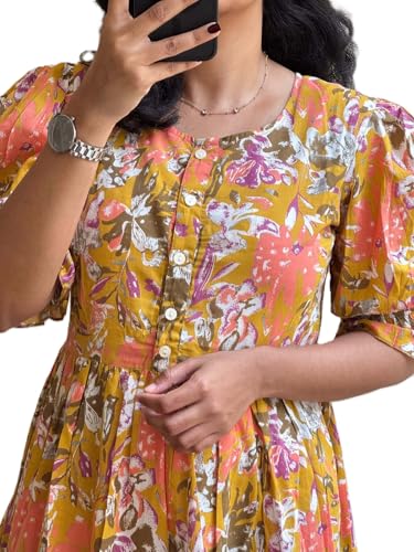 Image of Women's Rayon Printed Anarkali Kurta for Women and Girls, Regular Wear