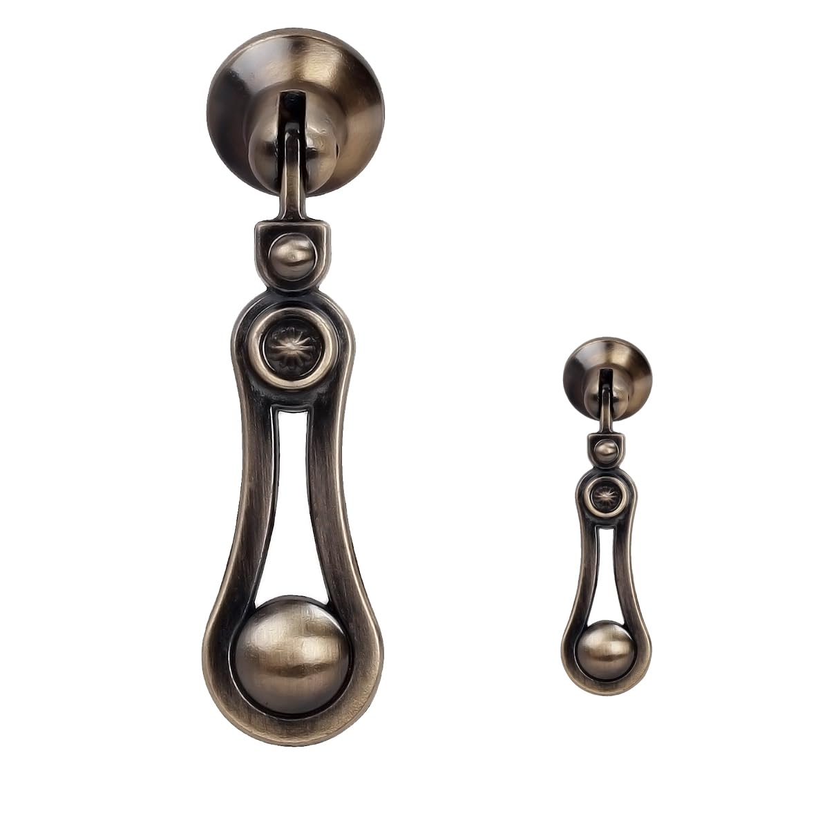 Dophee 2Pcs Antique Bronze Metal Decorative Single Hole Drop Handle