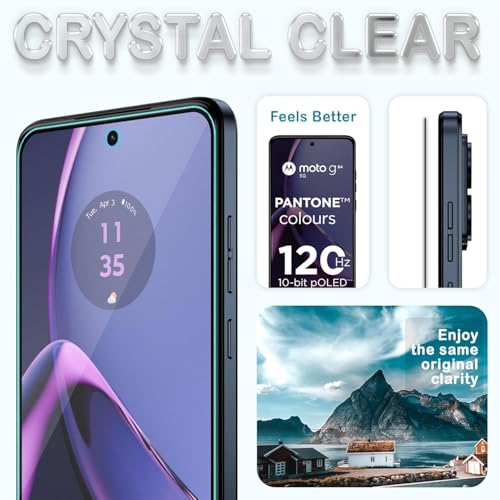 Image of SHILD Tempered Glass Screen Protector Compatible for Motorola Moto G84 / G34 (6.5-Inch) - Full Edge-to-Edge Coverage, 9H Hardness, HD Clarity, Easy Installation Kit