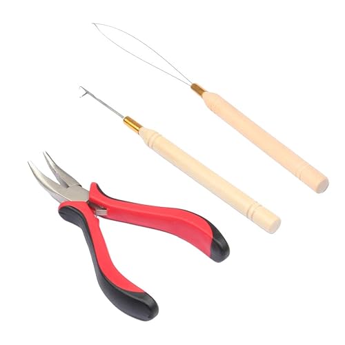 FeiHong Micro Links - Kit de herramientas de extensiones de cabello, alicates, ganchos para tirar del cabello, dispositivo de cuentas para cabello