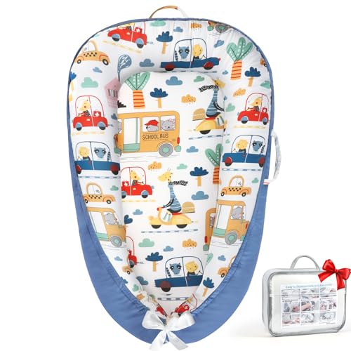 Image of URMYWO Baby Lounger - Baby Lounger for Newborn 0-24 Months, Breathable & Soft Cotton Baby Nest Cover Infant Lounger, Babies Newborn Essentials Gifts, Portable Baby Floor Seat for Home and Travel