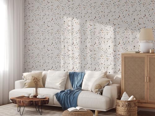 Image of FOKRIM Marble Wallpaper 45x300cm (14 SQFT) Sticker Wallpaper, Peel and Stick, Removable, Self-Adhesive, Waterproof, Decorative Wallpaper for Home, Kitchen, Bedroom, Office (White DOT, 60x200)