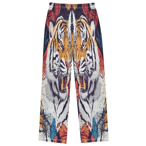 Boy's Pants Danger Tiger Butterfly Jogger Pants Elastic Waist Long Bottoms Trousers with Pockets 6-14 Years 7