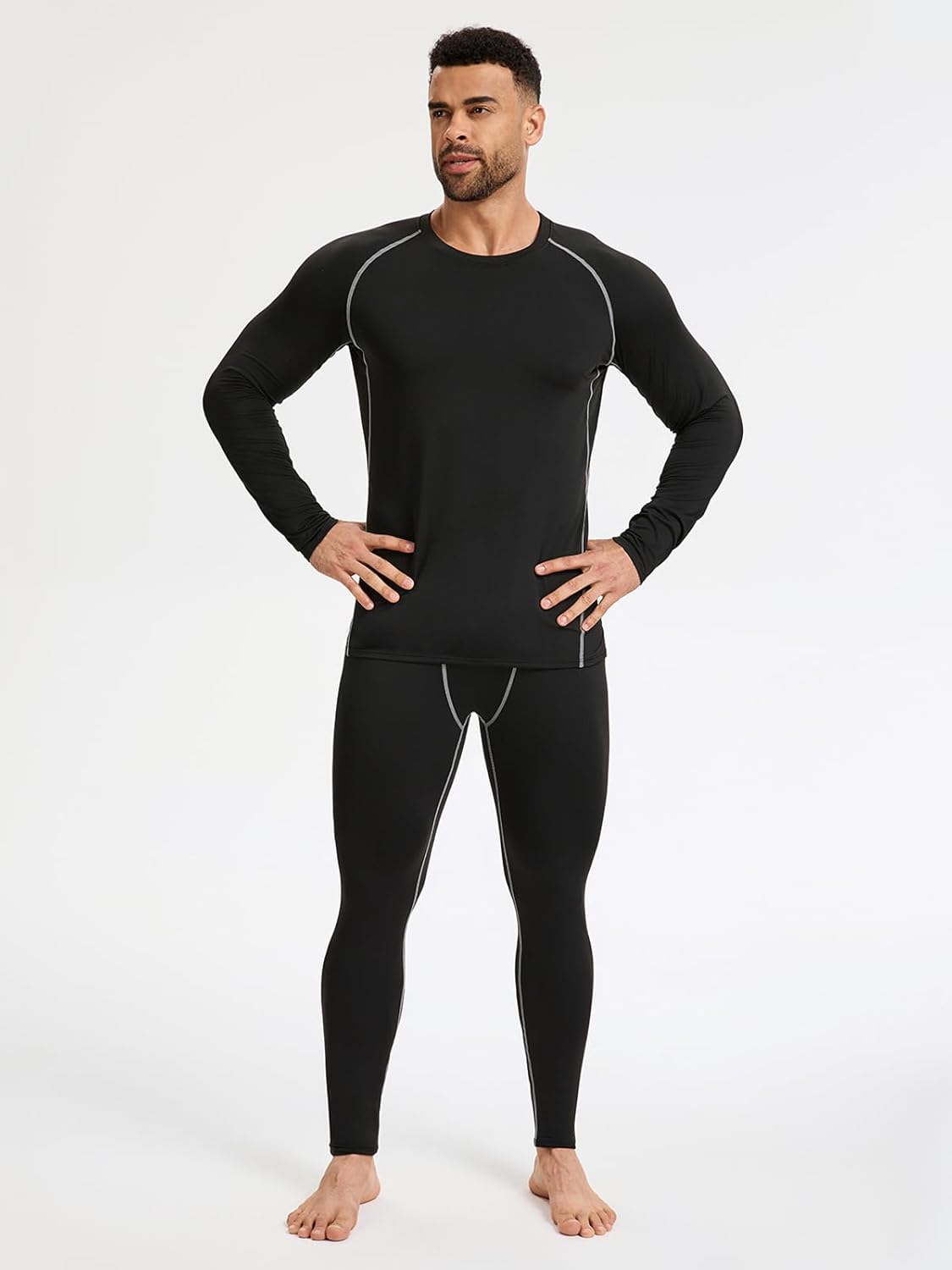 4 Pack Thermal Compression Shirt for Men Fleece Lined Long Sleeve Athletic Undershirt Base Layer Cold Weather - Image 3