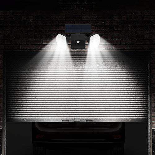 Leeofty 56led Solar Powered Lights com Cabeças Duplas Ajustáveis 360 Graus Rotativo PIR Sensor de Mo