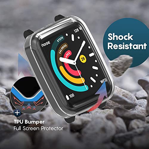 Image of Sounce Protective Case Cover Compatible Noise ColorFit Pulse Overall Protective Case TPU HD Clear Ultra-Thin Cover with Unbreakable Screen Guard - Transparent