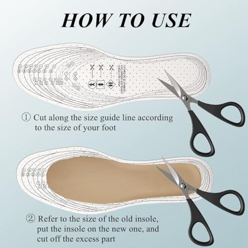 Image of 4 Pairs Unisex Breathable Latex Shoe Insoles Cuttable Universal Shoe Pads Cushioning Walking Comfort Ultra Soft Shoe Inserts with Holes Replacement Insoles for Men 7-11 Woman 1-8 (Black,White)