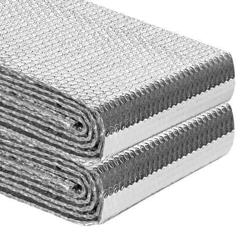 Reflective Insulation Roll 23.6inch x 10Ft Double Bubble Reflective Aluminum Foil Wrap Insulation Sheet Thermal Shield Radiant Barrier for Winter RV Window Thermal Cold Insulation Summer Heat - Silver