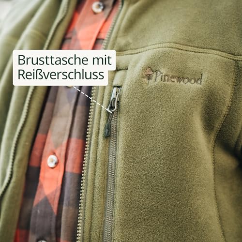 Pinewood Herren Fleecejacke Outdoor aus 100% übergebliebenen Stoffen, ideale Fleece Jacke für die Jagd, den Hundesport & zum Wandern