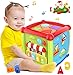 6 in1 Cubo di attività multiuso Giocattoli per bambini 12-18 mesi Giocattoli per bambini 6 12 mesi Colore musicale Selezionatore di forme Giocattolo Regalo di compleanno per 1 2 3 anni Ragazzi Ragazze
