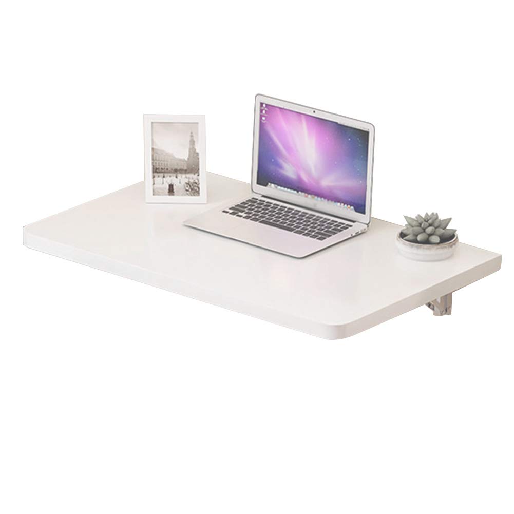 ASerZenith Wall-Mounted Drop-Leaf Folding Table Floating Wall Shelves Computer Desk Suspension Safety Wood,Load 40-60Kg 90 * 50Cm