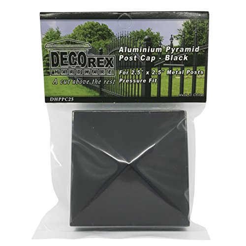 2.5" x 2.5" Aluminium Pyramid Post Cap for Metal Posts - Pressure Fit - Black - Thumbnail 4