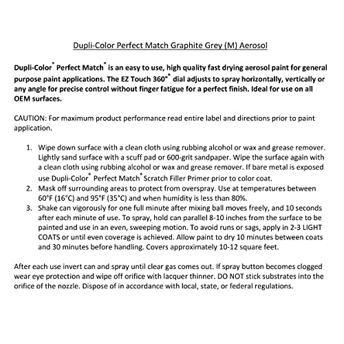 Image of Dupli-Color EBHA09287 Perfect Match Automotive Spray Paint - Honda Graphite Grey Metallic, NH91M - 8 oz. Aerosol Can