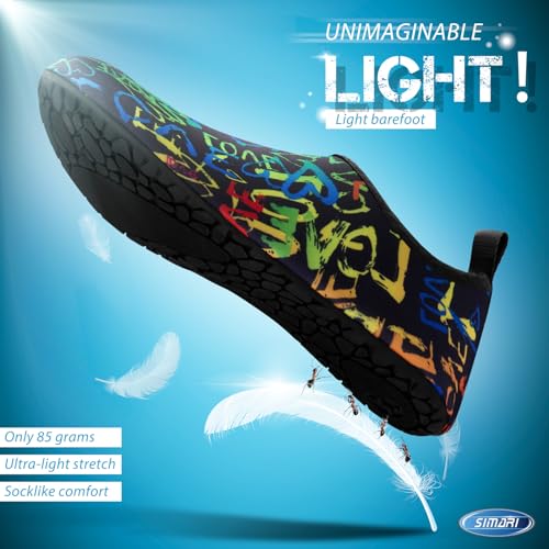 Image of SIMARI Water Shoes for Women Men Swim Aqua Socks Beach Pool Essentials Barefoot Surf River Boat Kayak Sea Yoga Sand Exercise Sport Accessories Breathable Quick-Dry Adult Youth Kid Size SWS001
