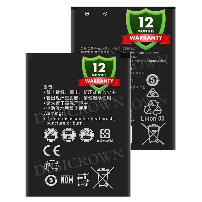 Image of Original HB434666RBC Battery Compatible for Huawei Airtel Vodafone Router 4G Hotspot Battery - (1500mAh) - 1 Year Warranty