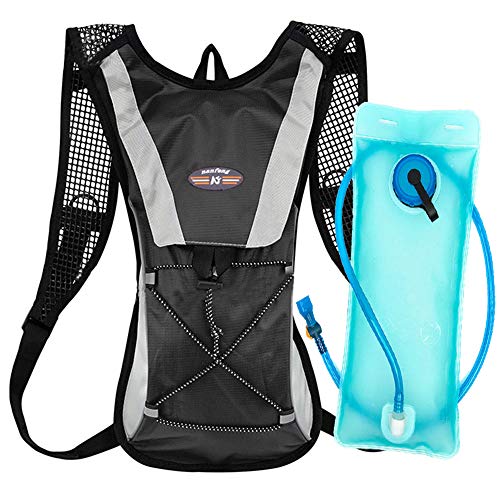 MAXMIKO Hydration Pack Water Rucksack Backpack Bladder Bag Water Bladder Cycling Hiking Camping Climbing Travel Camelback + 2L Hydration Bladder (Black)