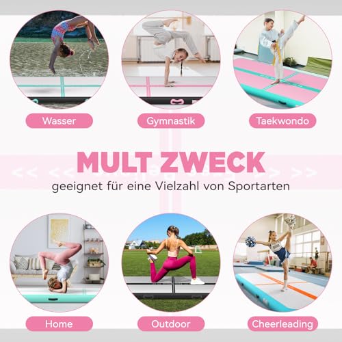 Airtrack Matte 5m x 1m (Farbe Schwarz + Rosa) - 6