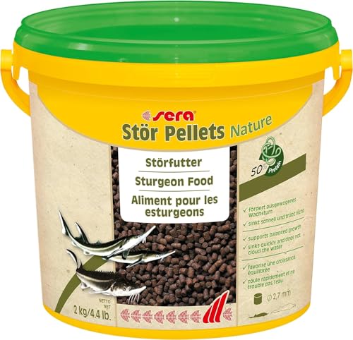 sera Stör Pellets Nature 3,8 Ltr. (2 kg) - Das natürliche Hauptfutter für kleinere Störe, 3.8 l (1er Pack)