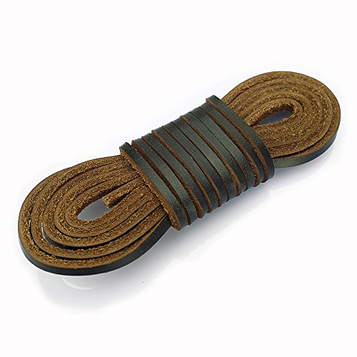 Lollibeads (Tm) 3Mm Flat Genuine Leather Shoe Lace Strip Cord Braiding String Dark Brown Espresso (72 Inches) #TOP7