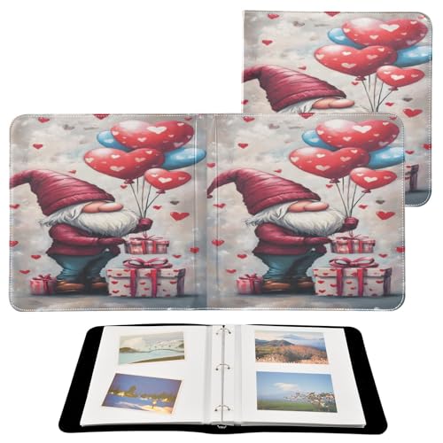 Álbum de Fotos Auto-adhesivo DIY Scrapbook Álbum Corazón Globo Gnomo Día de San Valentín Encuadernador de 3 Anillos 40 Páginas 8x10 para Memoria miniatura 2