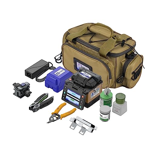 JILONG 500E Optical Fiber Fusion Splicer Core Alignment Fiber Splicer With Fiber Cleaver+Fiber Stripper 3 Holes+Fiber Optical Cleaner, Fusionadora De Fibra Fibra Optica 5000 Electrodes Life - Best Electrode Cleaners