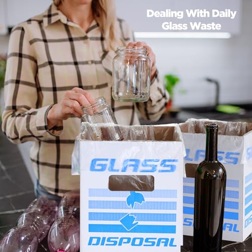 Image of Tioncy 5 Pcs Cardboard Broken Glass Disposal Box Safe Trash Can for Glass Sharps Durable Garbage Disposal Container Disposable Safe Trash Bin for Glass Floor Model Laboratory(8 inch L X 8 inch W X 10 inch)