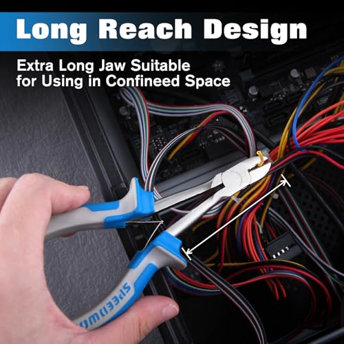 Image of SPEEDWOX Long Reach Diagonal Pliers 6 Inches Wire Cutting Pliers