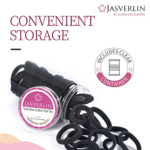 Jasverlin 100 Pcs Soft Large Cotton Hair Ties, Stretch Nylon Hair Bands Ponytail Holders For Thick Heavy Curly Hair, Gentle Hold No Slip No Damage Seamless Scrunchies Headbands 1.5Inch (Oceanic Siren) #TOP6