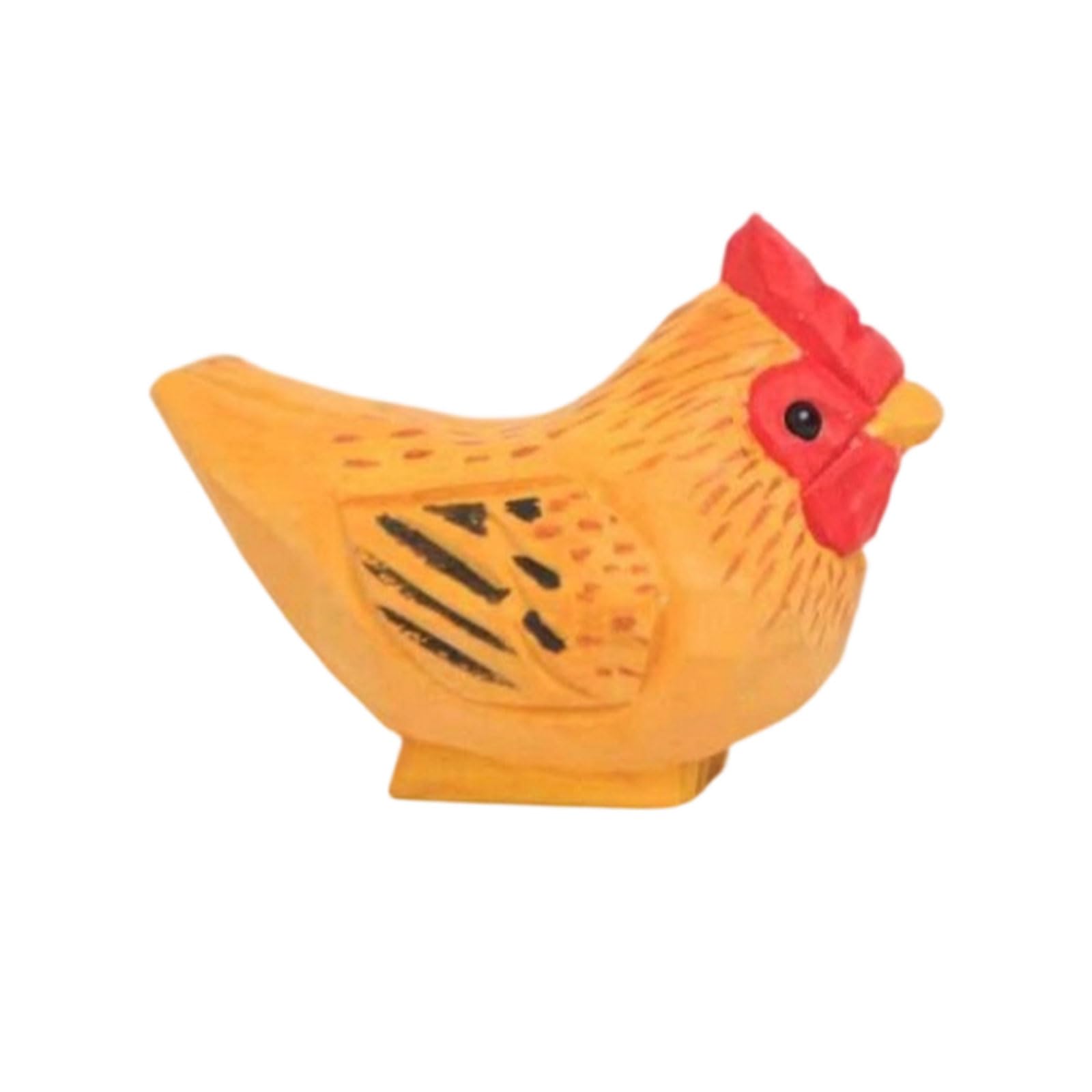 Limtula Hand Carved Wooden Hen Statues Animal Sculpture Miniature Wood Chicken Figurine Ornament Home Decors Collectibles Gift Decorative Ornamental