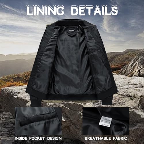 Custom Design Your Logo Men's Bomber Lightweight Jackets Windbreaker Windproof Zip Up Outdoor Fashion Flight Jackets3