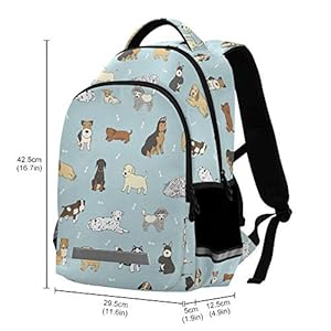   ALAZA-Dog-Print-Cute-Doodle-Puppy-Backpack-Purse-for-Women-Men-Personalized-Laptop-Notebook-Tablet-School-Bag-Stylish-Casual-Daypack-13-14-156-inch