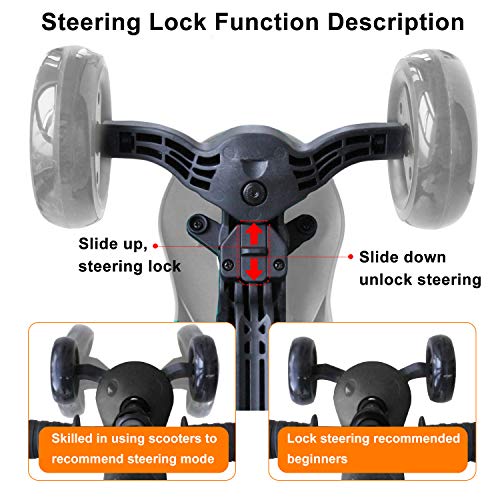 XJD Roller Kinder für 2-8 Jahre,Kinderroller Kinder Scooter mit 3 LED Leuchtenden Räder, 4 Höhenverstellbare Cityroller, Kickboard Sperrbare Richtung Tretroller ab Kleinkind Junge Mädchen – Bild 3