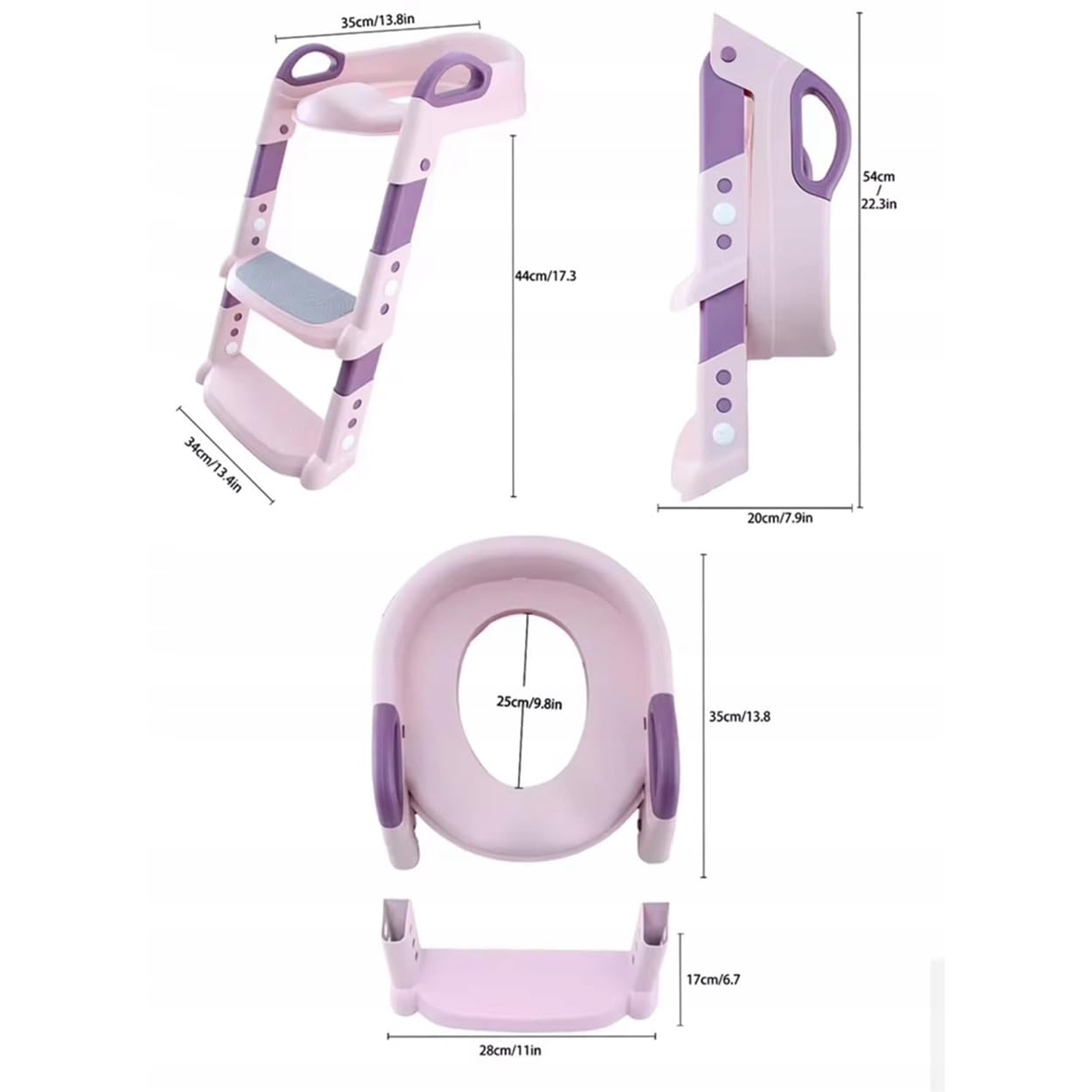 KIDDISTEP - Sedile WC con scaletta per bambini, colore: Rosa