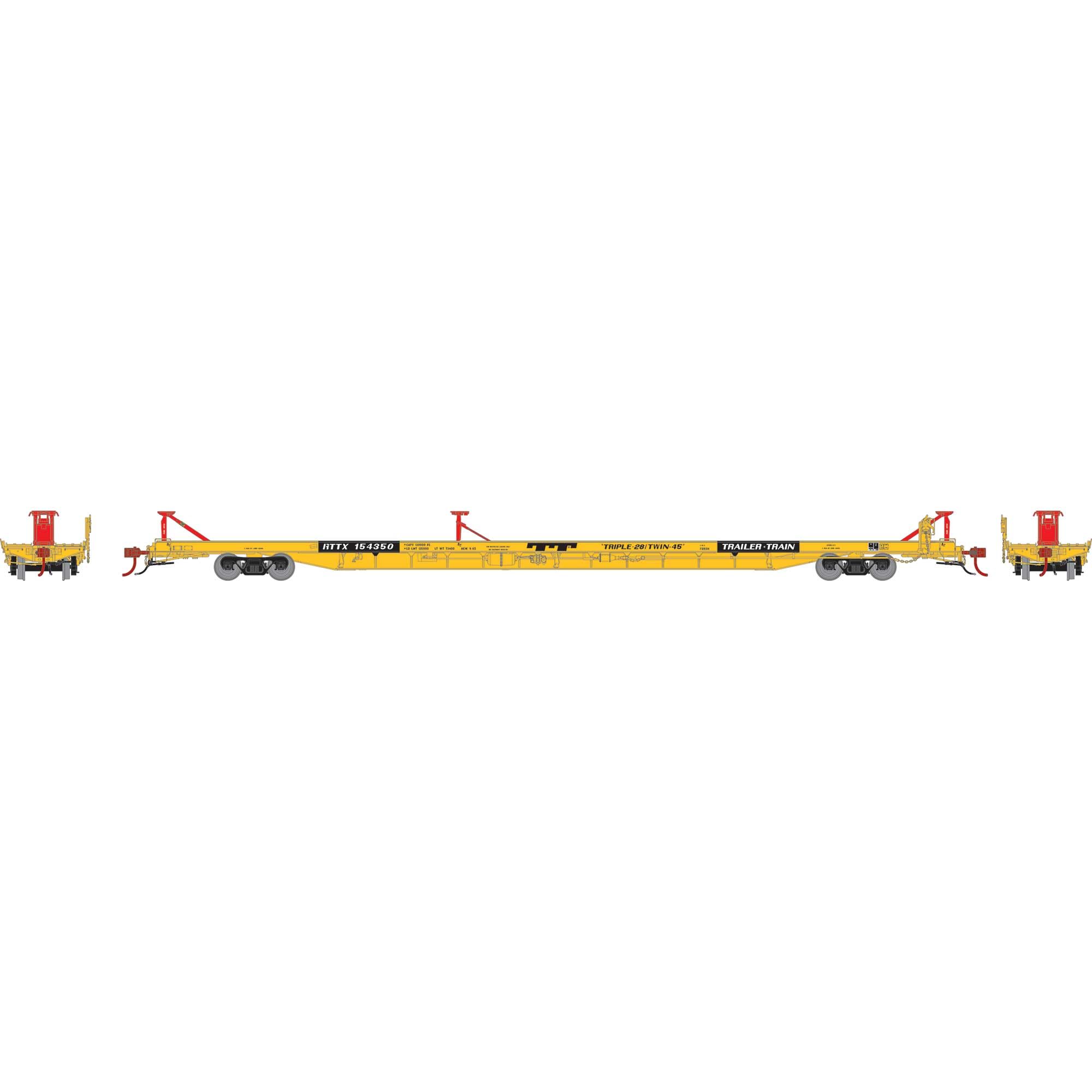 Athearn HO F89F Trailer RTTX/Yellow #154350 ATHG69601 HO Vehicles