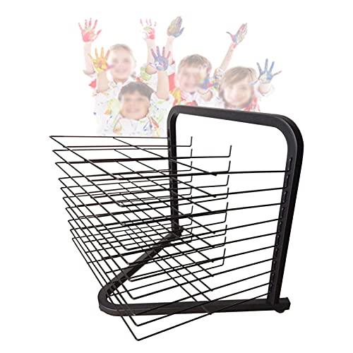 Art Drying Rack, 10-pięterowa metalowa sztaluga druciana do przechowywania w klasie, wytrzymały stojak do suszenia farb z szerokim odstępem, składany organizer artystyczny dla przedszkola, projektowan