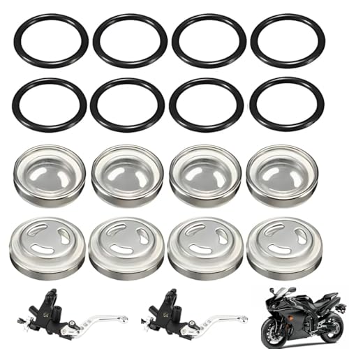 8 Motorrad-Bremskupplungs-Hauptzylinderbehälter Reparturkit Bremspumpe Bremsflüssigkeitsbehälter, Motorrad Schauglas Sicht Spiegel Dichtung fSchauglas Ölschauglas mit Dichtung für Bremspumpe