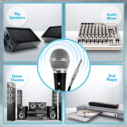 Image of Pyle 3 Piece Professional Dynamic Microphone Kit Cardioid Unidirectional Vocal Handheld MIC with Hard Carry Case,Bag,Holder /Clip & 26ft XLR Audio Cable to 1 /4'' Connection(PDMICKT34),Black (Pack of 6)