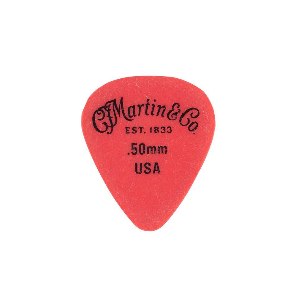 MARTIN Guitar Picks - Delrin .50 Red - Pack 12 (18A0152)