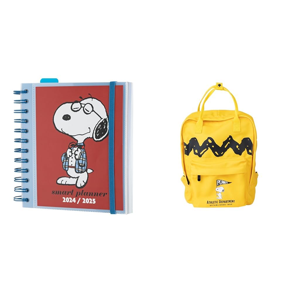 Grupo Erik Vuelta al cole Snoopy: Agenda escolar 2024 2025 día página: Agenda escolar 2024 2025 semana vista A5 + Mochila escolar, PACK Material escolar y papeleria