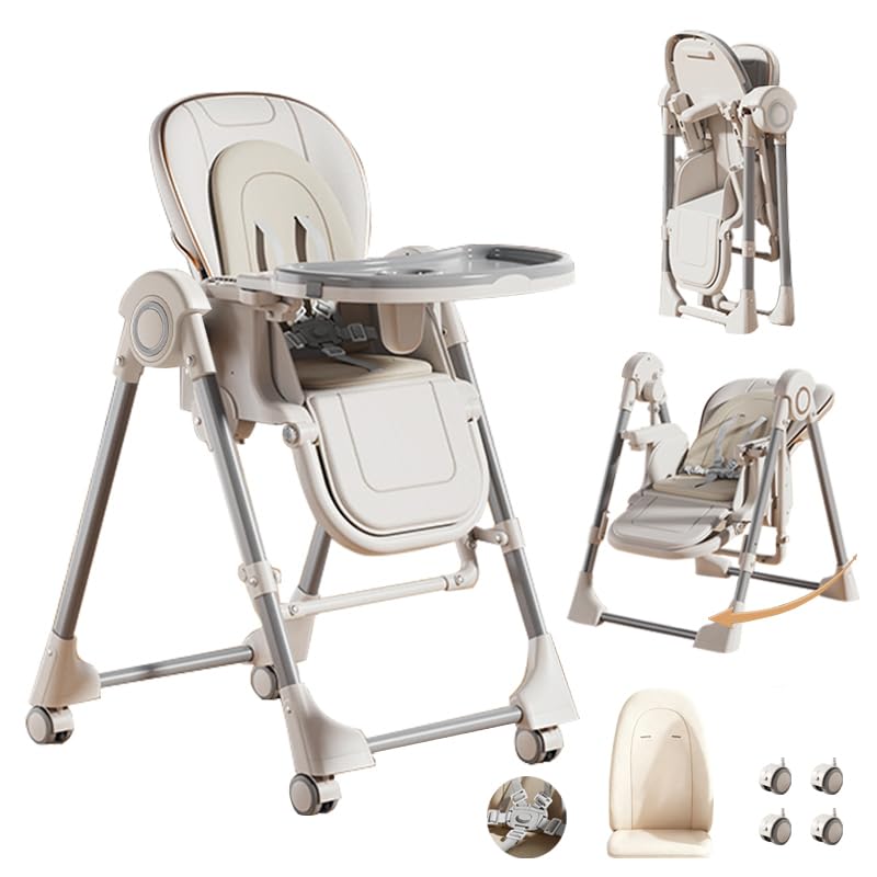 Veitoalioy Mode Repas 2 en 1 et mode Swing, Chaise Haute pour Bébé Chaise de Salle à Manger,...