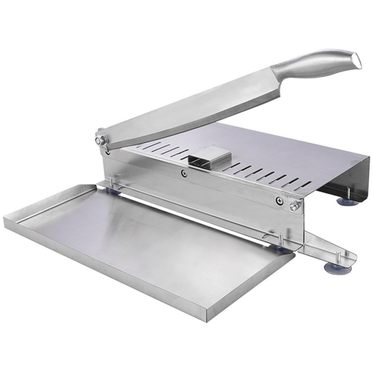 Coltello da Carne e Taglio Ossa in Acciaio Inossidabile Resistente All'usura, Affettatrice Manuale Argento per Carne Congelata, per Uso Domestico