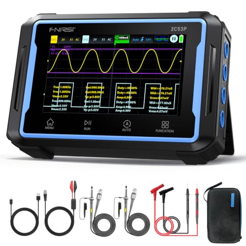 FNRSI 2C53P 3 in 1 Handheld Oscilloscope, 2CH 50Mhz Automotive Mu...