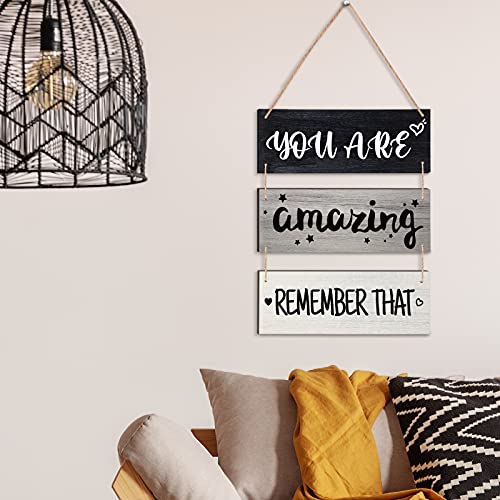You Are Amazing Remember That Sign Farmhouse Inspirational Wooden Wall Sign For Women Inspirational Gifts Friends Female (Classic Color) #TOP3